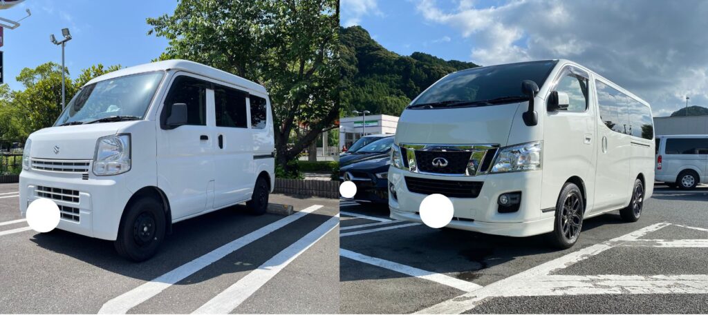 軽バンとハイエース系バンの説明画像
